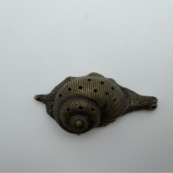 ANTIQUE TOOTHPICK DISPENSER ART DECO BRONZE SNAIL ORNAMENTED SCULPTURE 1920´S - Picture 5 of 10